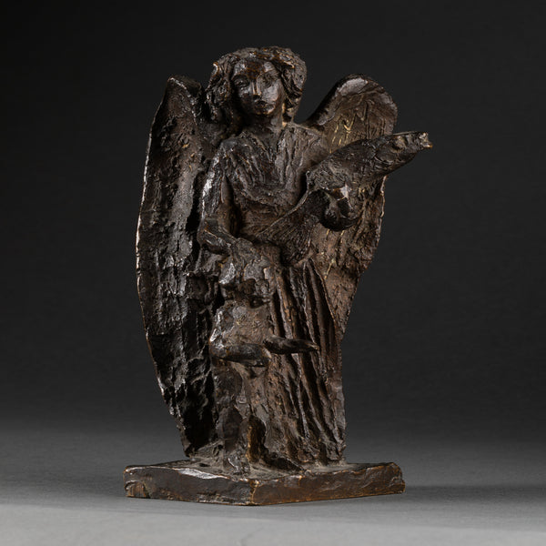 Apel Les FENOSA (1899-1988) - 'Angel and child' (1943) Bronze with brown patina, numbered and monogrammed.
