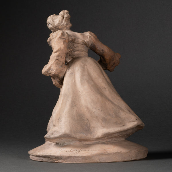 Louis DEJEAN (1872-1953) 'Elegant' - Proof in patinated terracotta. Signed with Workshop stamp. Art Nouveau period circa 1900.