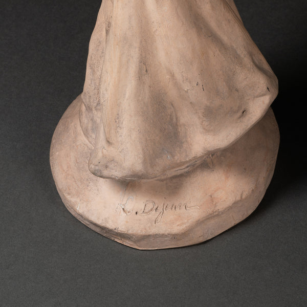 Louis DEJEAN (1872-1953) 'Elegant' - Proof in patinated terracotta. Signed with Workshop stamp. Art Nouveau period circa 1900.