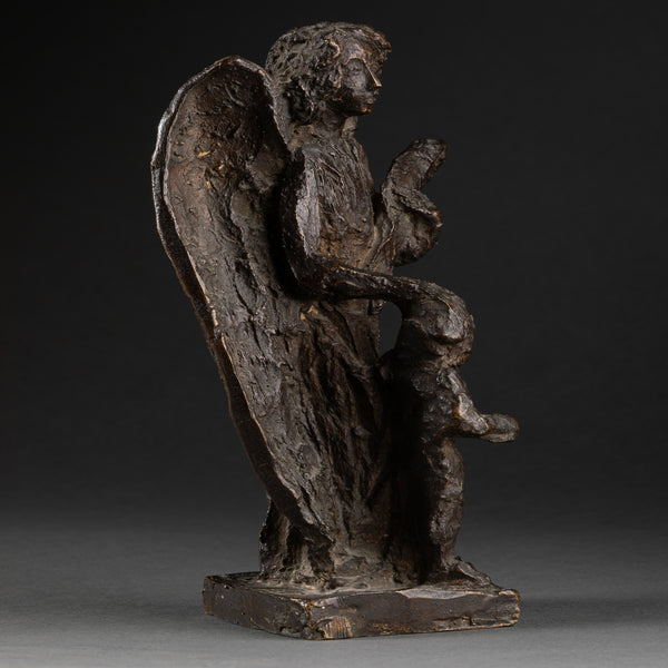 Apel Les FENOSA (1899-1988) - 'Angel and child' (1943) Bronze with brown patina, numbered and monogrammed.