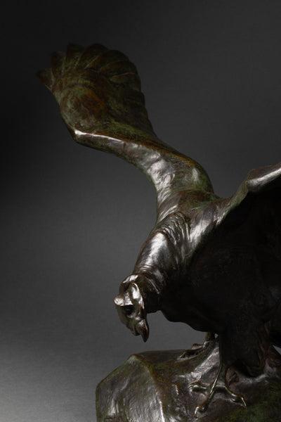 Josué DUPON (1864-1935) - Flying condor - Patinated bronze - Verbeyst cast. Bruxelles, circa 1920.