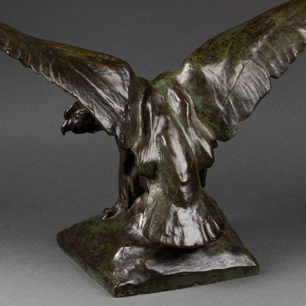Josué DUPON (1864-1935) - Flying condor - Patinated bronze - Verbeyst cast. Bruxelles, circa 1920.