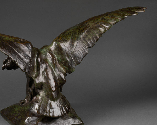 Josué DUPON (1864-1935) - Flying condor - Patinated bronze - Verbeyst cast. Bruxelles, circa 1920.