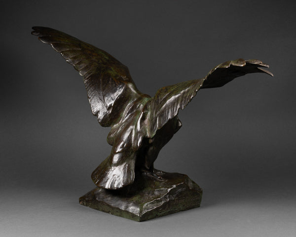 Josué DUPON (1864-1935) - Flying condor - Patinated bronze - Verbeyst cast. Bruxelles, circa 1920.