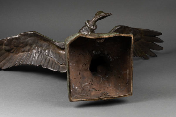 Josué DUPON (1864-1935) - Flying condor - Patinated bronze - Verbeyst cast. Bruxelles, circa 1920.