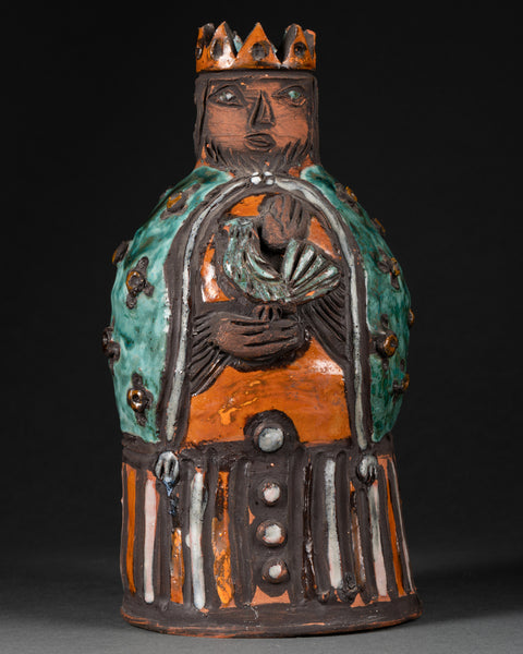 Pierre et Véra SZEKELY et André BORDERIE - Roi et Reine d'un jeu d'échec - Céramique peinte - Collection's - Romain & Henri Hayat