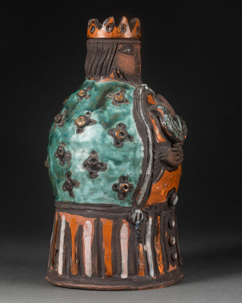 Pierre et Véra SZEKELY et André BORDERIE - Roi et Reine d'un jeu d'échec - Céramique peinte - Collection's - Romain & Henri Hayat