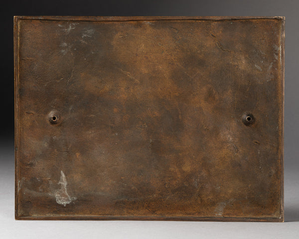 Roger GODCHAUX (1878-1958) Pallefrenier and his horses - Bronze plaque - Art Deco period