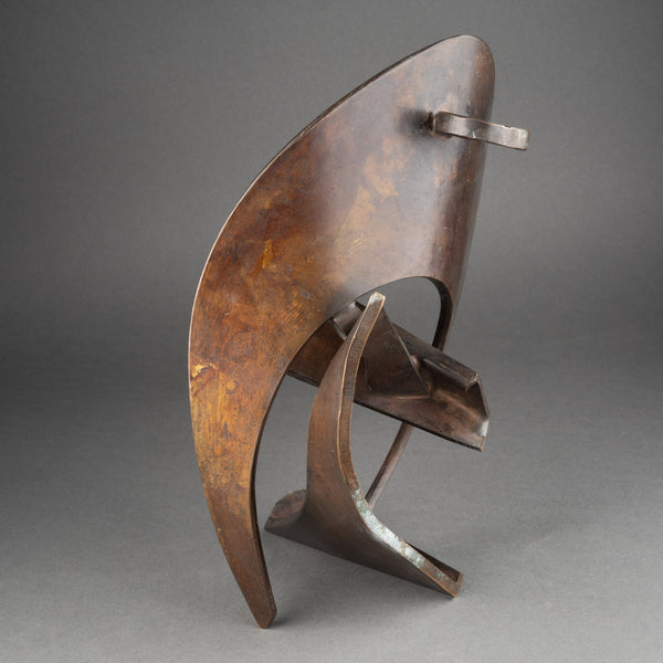 Robert FACHARD (1921-2012) Petite composition elliptique abstraite. Bronze vers 1960-70