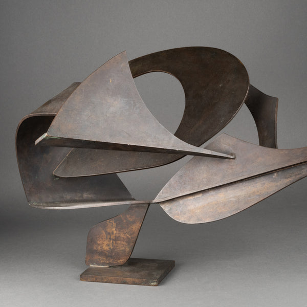 Robert FACHARD (1921-2012) Composition elliptique abstraite. Bronze, vers 1960-70.