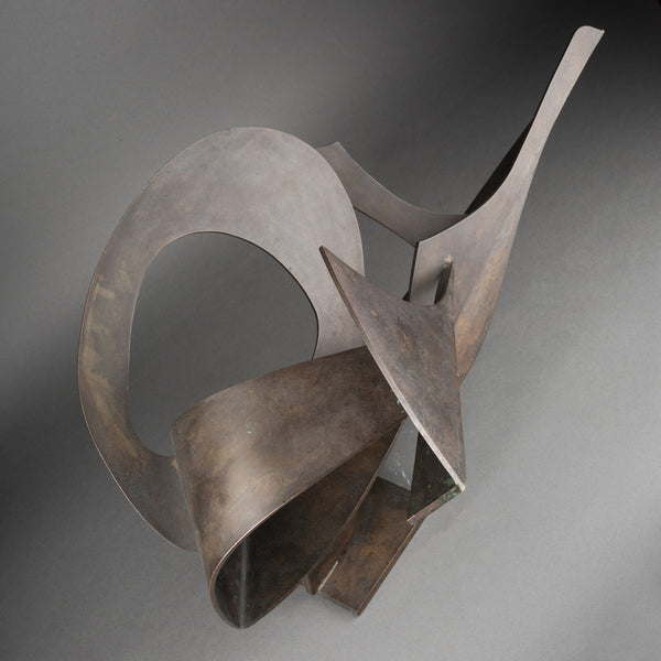Robert FACHARD (1921-2012) Abstract elliptical composition. Bronze, circa 1960-70.
