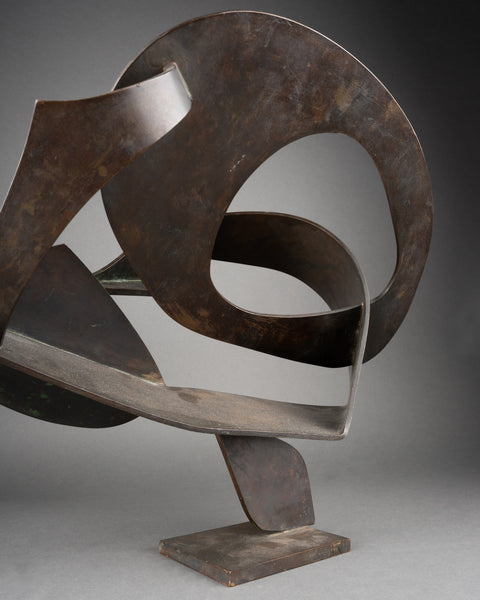 Robert FACHARD (1921-2012) Composition elliptique abstraite. Bronze, vers 1960-70.