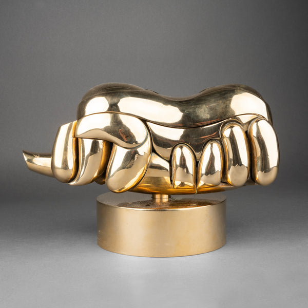 Miguel BERROCAL (1933-2006) Romeo and Juliet (1966-1967), Opus 101 - golden brass puzzle sculpture.