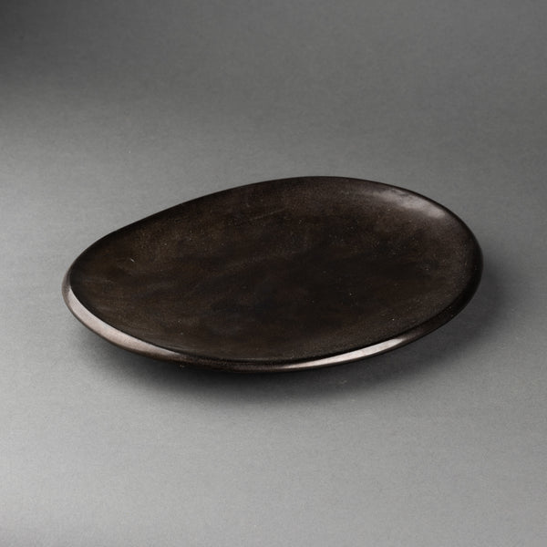 Atelier MADOURA - Oblong bowl in black covered enameled ceramic
