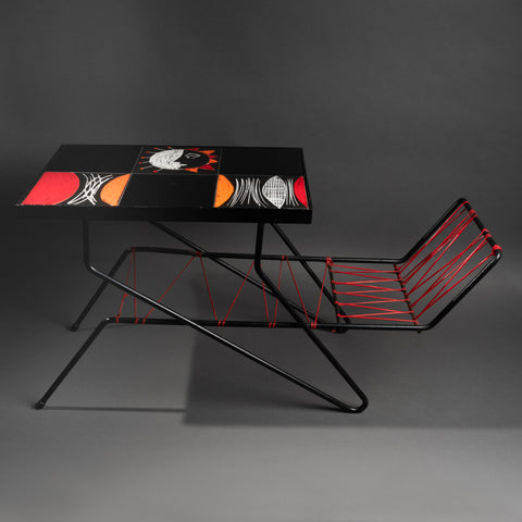 The CLOUTIER brothers (1930-2008,2015) Metal coffee table and ceramic tiles