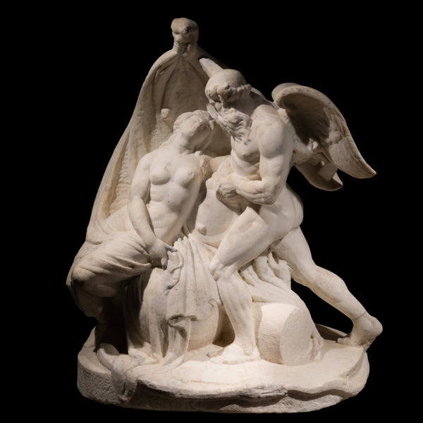 Zephyr and Venus (Aphrodite) - Marble early 19th century