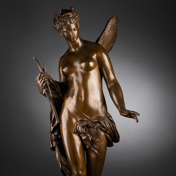 Mathurin MOREAU (1822-1912) 'Nymphe fluviale' Bronze patiné, fonte Colin, fin XIXème