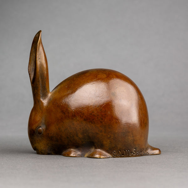 Edouard-Marcel SANDOZ (1881-1971) "Jewel" rabbit - Patinated bronze. Old edition font from Susse Frères