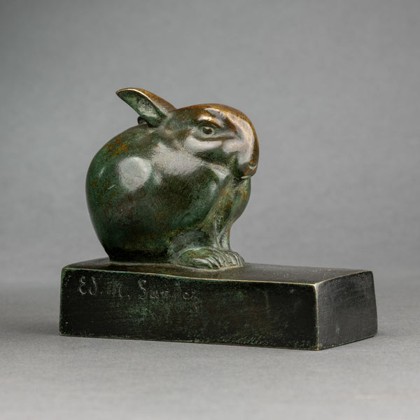 Edouard-Marcel SANDOZ (1881-1971) Boulant rabbit - Patinated bronze. Old edition font from Susse Frères