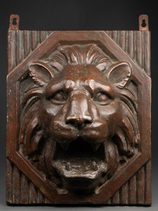 Macaron Tête de lion en bronze. Fin XIXème siècle