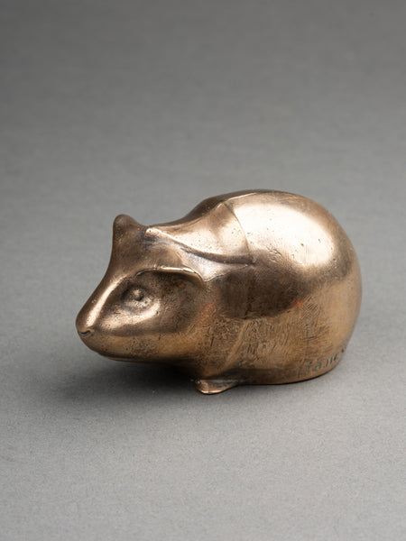 Edouard-Marcel SANDOZ (1881-1971) Cochon d'Inde (1919) Bronze argenté. Fonte d'édition ancienne de Susse Frères
