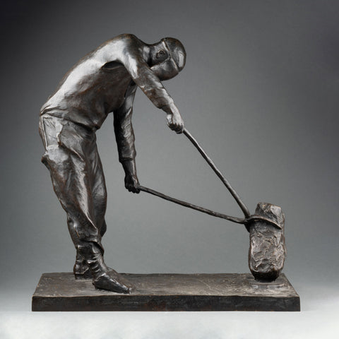 Auguste CORNU (1876-1949) 'Cingleur at work' Patinated bronze, Fonte Siot circa 1900.