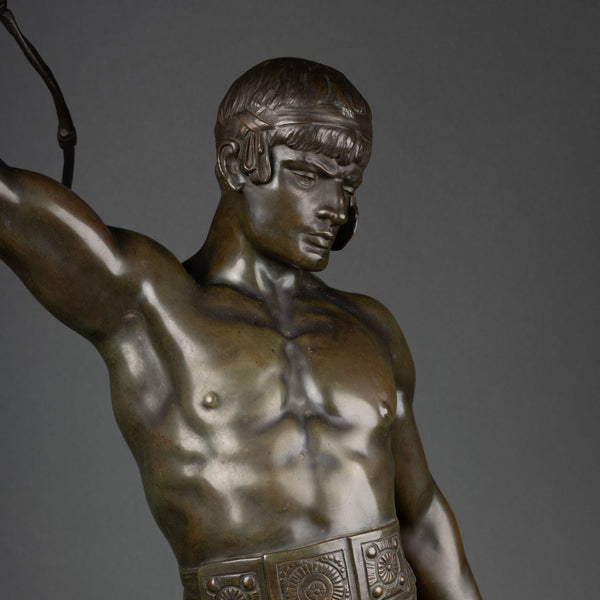 Jean VERSCHNEIDER (1872-1943)  Le dompteur. Grand bronze fin XIXème