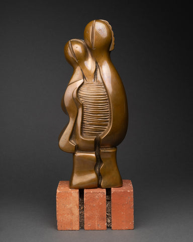 David EREVANTZI (1940, Arménie) Maternité stylisée, Epreuve originale en bronze patiné