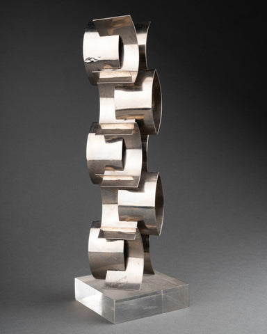 ARATA Isozaki (1931-2022) 'Maquette architecturale' Feuilles de métal incurvées sur base plexiglass