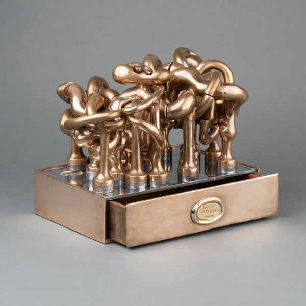 Miguel BERROCAL (1933-2006) 'Hommage à Picasso' Sculpture puzzle en bronze poli.