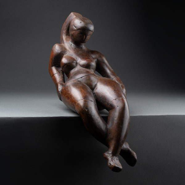 Antonuicci Voltigero dit VOLTI (1915-1989) "Elisa" Très rare taille directe sur bois. Circa 1965.