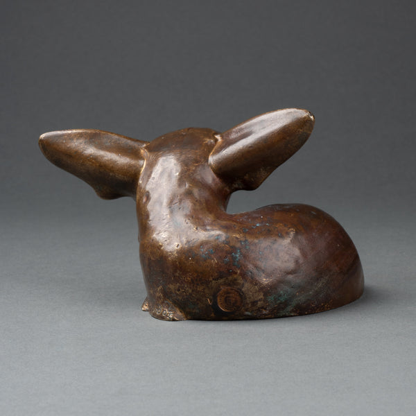 Edouad Marcel SANDOZ (1881-1971) Fennec couché, tête levée (Taille 1) Bronze patiné, Fonte Susse Frères, vers 1925