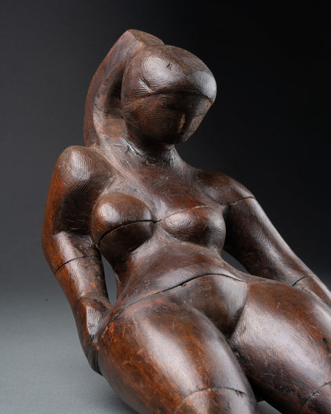 Antonuicci Voltigero dit VOLTI (1915-1989) "Elisa" Très rare taille directe sur bois. Circa 1965.