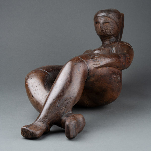 Antonuicci Voltigero dit VOLTI (1915-1989) "Elisa" Très rare taille directe sur bois. Circa 1965.