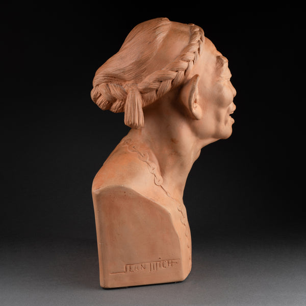 Jean MICH (1871-1932) "Coolie, one evening of pay" Terracotta, Edition Susse Frères, Art Deco period