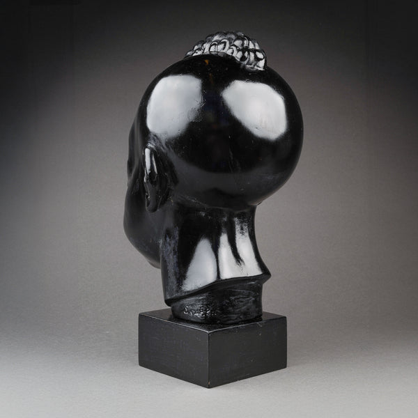 Ricardo SCARPA (1905-1999) Head of a young African, Patinated plaster with black varnish, Art Deco period.