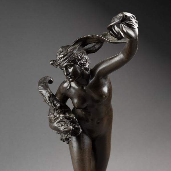 Gustave Frédéric MICHEL (1851-1924) "La Fortune' Bronze patiné fin XIXème.