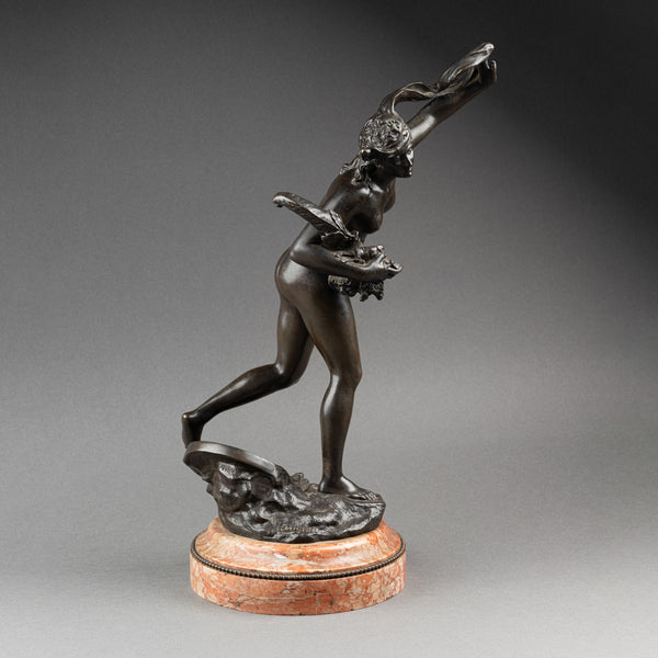 Gustave Frédéric MICHEL (1851-1924) "La Fortune' Bronze patiné fin XIXème.