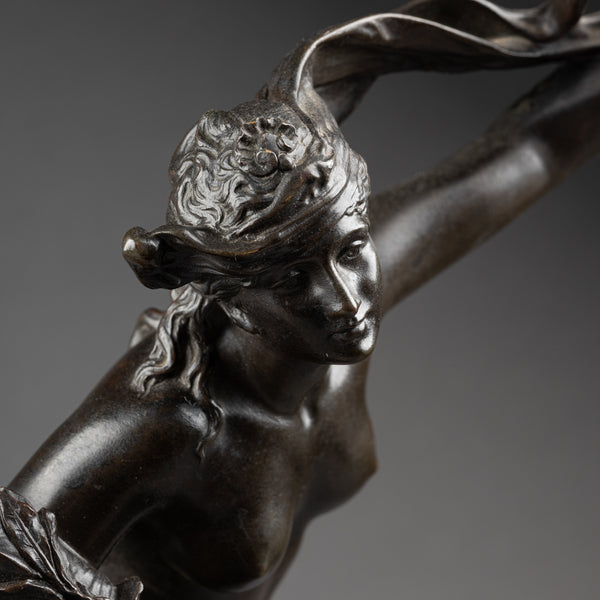 Gustave Frédéric MICHEL (1851-1924) "La Fortune' Bronze patiné fin XIXème.
