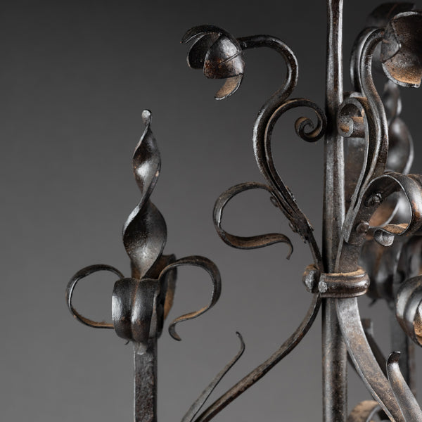 Puits de l'Hotel de Cluny - Réduction en plâtre atiné et fer forgé, fin XIXème (H 48 cm)