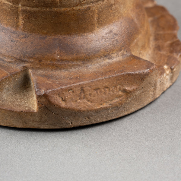 Puits de l'Hotel de Cluny - Réduction en plâtre atiné et fer forgé, fin XIXème (H 48 cm)