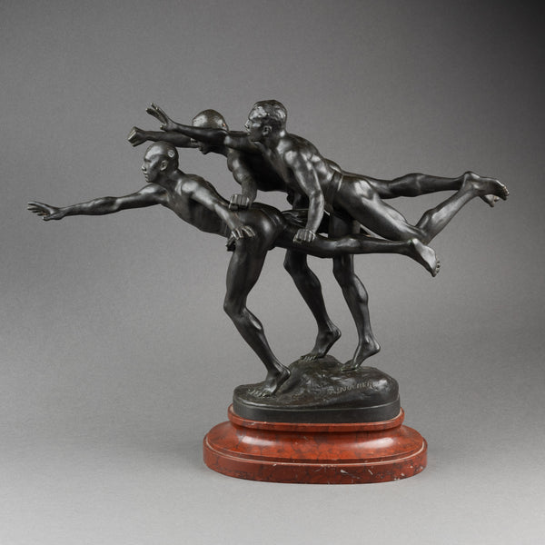 Alfred BOUCHER (1850-1934) 'Au But' Bronze patiné, fonte Siot Paris vers 1900
