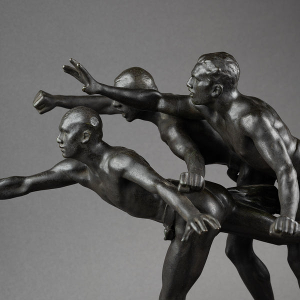 Alfred BOUCHER (1850-1934) 'Au But' Bronze patiné, fonte Siot Paris vers 1900