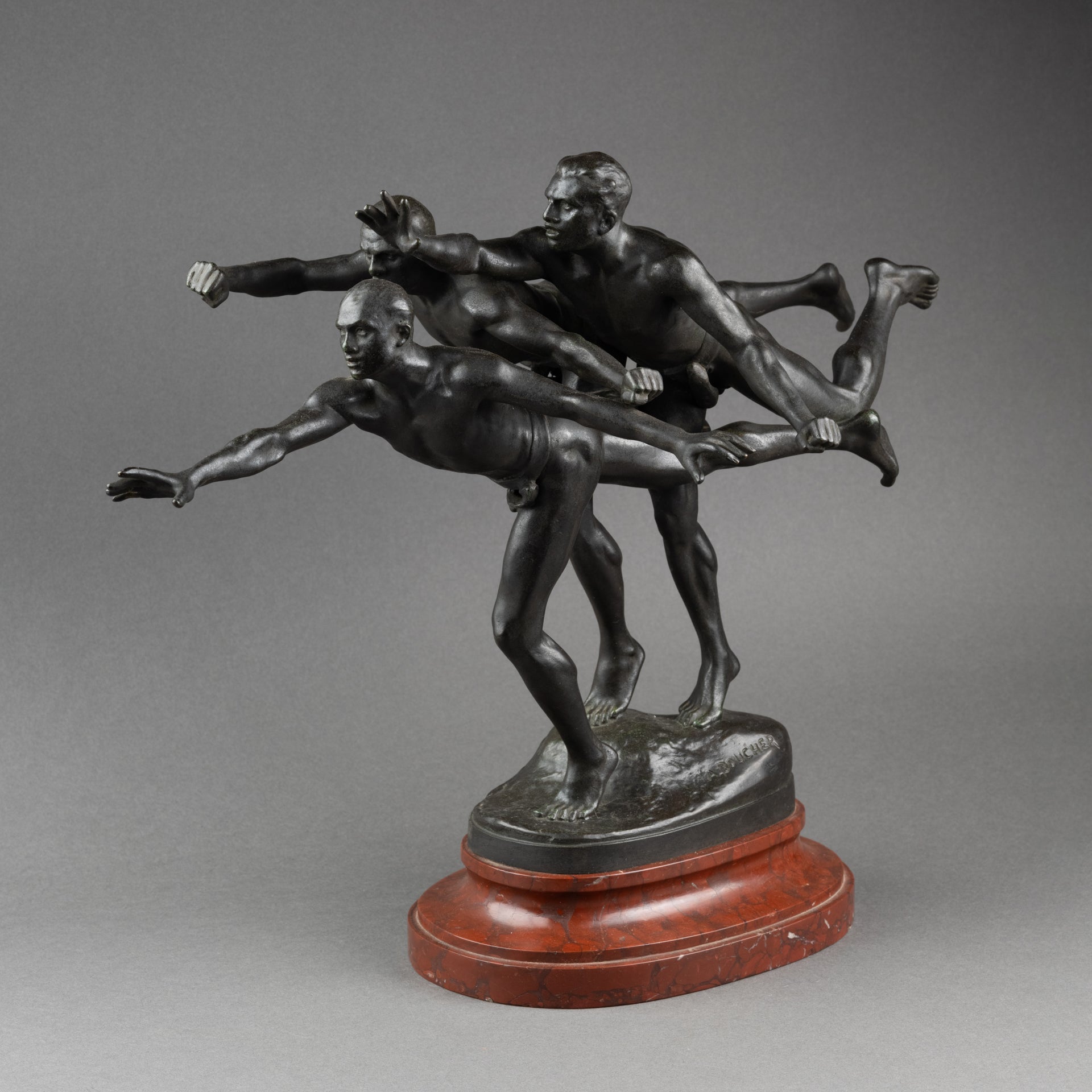 Alfred BOUCHER (1850-1934) 'Au But' Bronze patiné, fonte Siot Paris vers 1900