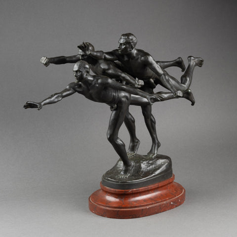 Alfred BOUCHER (1850-1934) 'Au But' Bronze patiné, fonte Siot Paris vers 1900