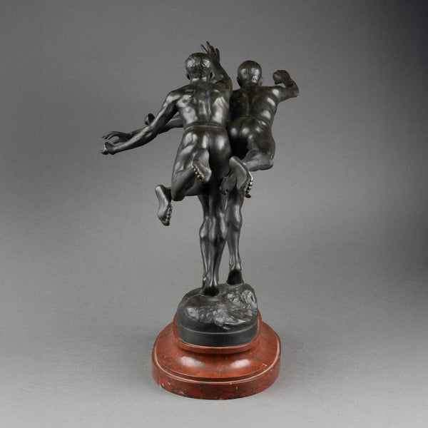 Alfred BOUCHER (1850-1934) 'Au But' Bronze patiné, fonte Siot Paris vers 1900