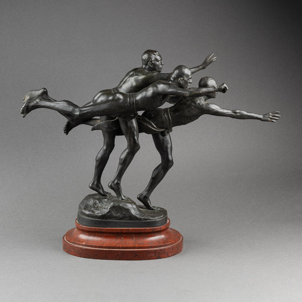 Alfred BOUCHER (1850-1934) 'Au But' Bronze patiné, fonte Siot Paris vers 1900