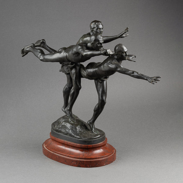 Alfred BOUCHER (1850-1934) 'Au But' Bronze patiné, fonte Siot Paris vers 1900