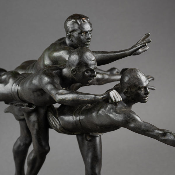 Alfred BOUCHER (1850-1934) 'Au But' Bronze patiné, fonte Siot Paris vers 1900