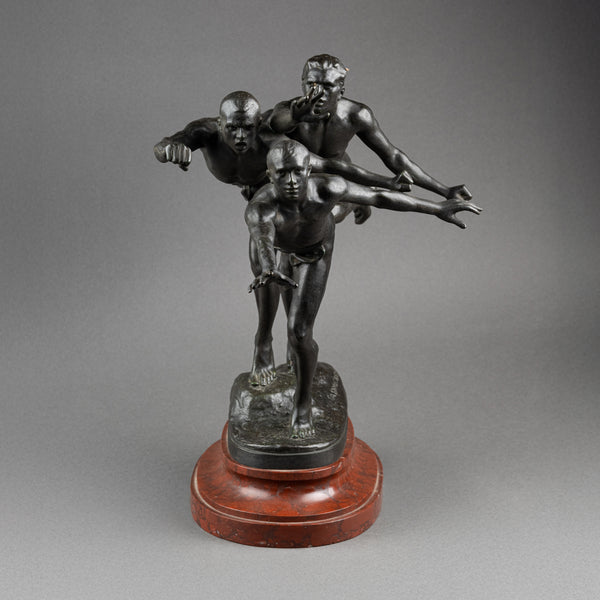 Alfred BOUCHER (1850-1934) 'Au But' Bronze patiné, fonte Siot Paris vers 1900